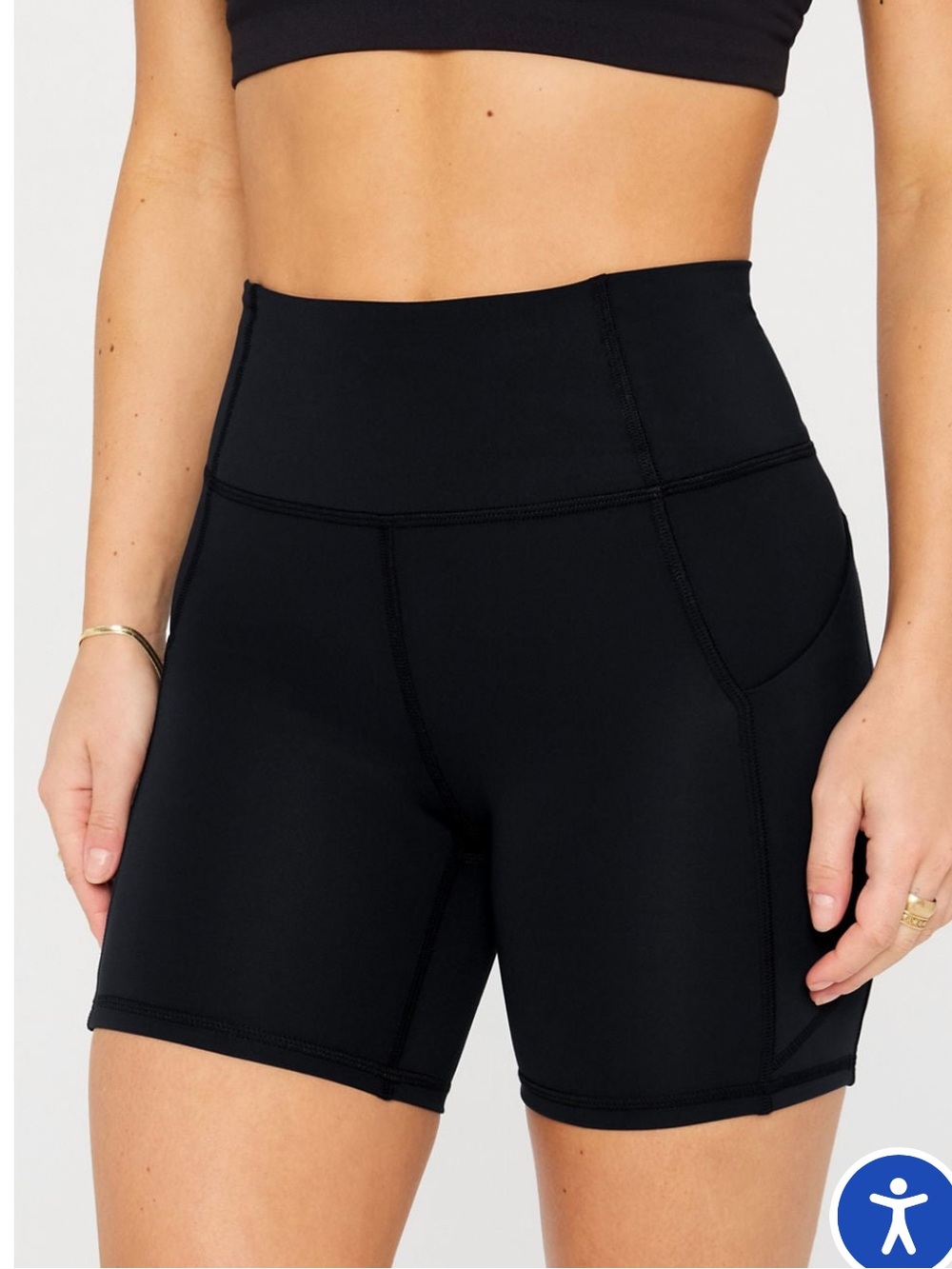 NWT Women’s Fabletics High Waisted PureLuxe Oasis 6” Shorts Short Small Black